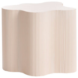 Wyld and Coco Lumina Living Side Table, Off-White, Mdf, Irregular Fluted Base, 40X50 Cm - Modern Accent - thumbnail 3
