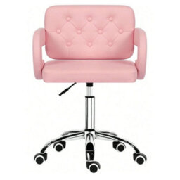 Pink Ergonomic Swivel Office Chair Height Adjustable Armless - thumbnail 5