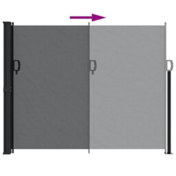 Walplus Retractable Side Awning Garden Sun Shade Canopy Gazebo For Back Door, Porch, Patio Black 160X600 Cm - thumbnail 5