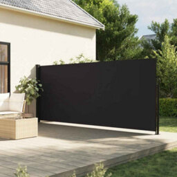 Walplus Retractable Side Awning Garden Sun Shade Canopy Gazebo For Back Door, Porch, Patio Black 160X600 Cm - thumbnail 1