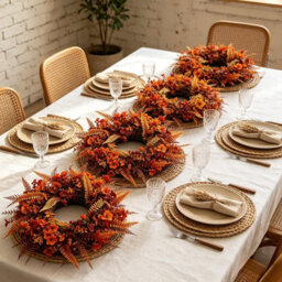 Amorly Fall Eucalyptus Fern Wreath For Front Door Autumn Fern Leaves Garland For Wall Window Festival Thanksgiving Harvest Fall Decor - thumbnail 3