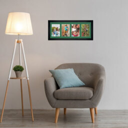 AK Frames 50X20Cm Black Modern Multi Photo Frame With Emerald Mount - Holds 4 Apertures (4X) 6X4 Photos - thumbnail 3