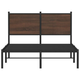Berkfield Metal Bed Frame Without Mattress Brown Oak 120X200 Cm - thumbnail 5