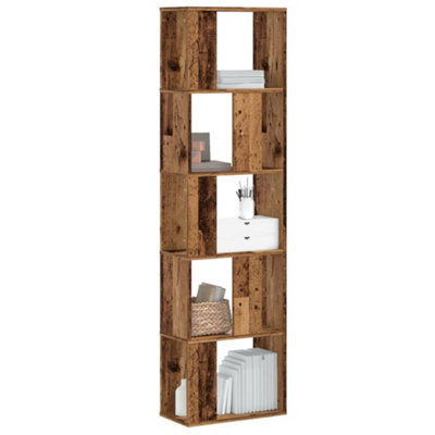 Berkfield Bookcase 5-Tier Old Wood 45X23.5X162.5 Cm Engineered Wood - image 1