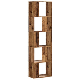 Berkfield Bookcase 5-Tier Old Wood 45X23.5X162.5 Cm Engineered Wood - thumbnail 2