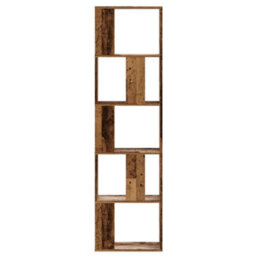 Berkfield Bookcase 5-Tier Old Wood 45X23.5X162.5 Cm Engineered Wood - thumbnail 3