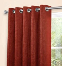 Sundour Amberley Eyelet Ring Top Curtains Orange - thumbnail 2