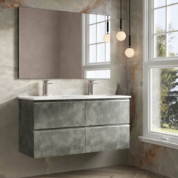 Banyetti Vatilla 1200mm Wall Hung Vanity Unit With Athena Basin - Cemento Grey - thumbnail 2