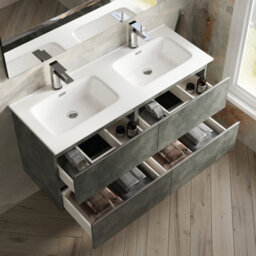 Banyetti Vatilla 1200mm Wall Hung Vanity Unit With Athena Basin - Cemento Grey - thumbnail 3