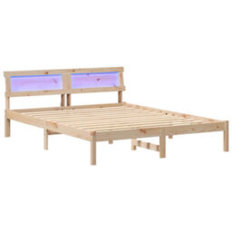 Walplus Bed Frame With Headboard Brown 160 X 200 Cm Solid Pine Wood - thumbnail 2