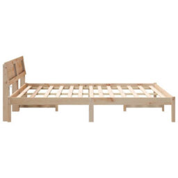 Walplus Bed Frame With Headboard Brown 160 X 200 Cm Solid Pine Wood - thumbnail 6