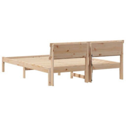 Walplus Bed Frame With Headboard Brown 160 X 200 Cm Solid Pine Wood - thumbnail 7