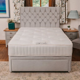 Divan Base Direct Opal Deluxe Orthopaedic Sprung Divan Bed Set 4Ft6 Double 4 Drawers  Continental - Plush Light Silver - thumbnail 3
