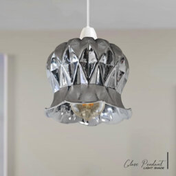 Modern Glass Lamp Shade Pendant Light Retro Chrome Ceiling Lampshade For Kitchen, Dining Room, Living Room - thumbnail 9