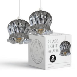 Modern Glass Lamp Shade Pendant Light Retro Chrome Ceiling Lampshade For Kitchen, Dining Room, Living Room