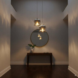 Modern Glass Lamp Shade Pendant Light Retro Chrome Ceiling Lampshade For Kitchen, Dining Room, Living Room - thumbnail 5
