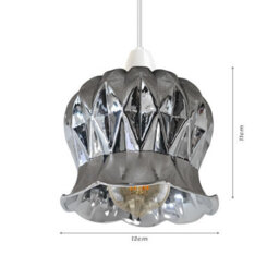 Modern Glass Lamp Shade Pendant Light Retro Chrome Ceiling Lampshade For Kitchen, Dining Room, Living Room - thumbnail 4