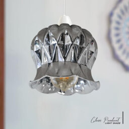 Modern Glass Lamp Shade Pendant Light Retro Chrome Ceiling Lampshade For Kitchen, Dining Room, Living Room - thumbnail 7