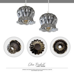 Modern Glass Lamp Shade Pendant Light Retro Chrome Ceiling Lampshade For Kitchen, Dining Room, Living Room - thumbnail 6
