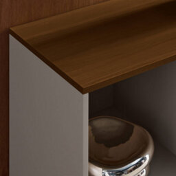 Sweeek - Sideboard Storage Unit Metal With Wood Decor 1 Door 80 Cm Grey And Walnut - Ashton - thumbnail 8