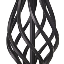 Happy Homewares Traditional Matte Black Table Lamp With Barley Twist Base And White Linen Shade - thumbnail 3