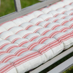 Dibor Vintage Red Striped Quilted Outdoor Garden Furniture Bench Cushion (L)100Cm X (W)40Cm - thumbnail 3