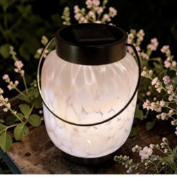 Pink Solar Led Glass Lantern Outdoor Hanging Garden Table Light Decorative Lamp - thumbnail 3