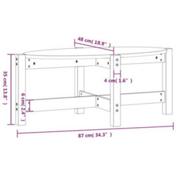 Berkfield Coffee Table 87X48X35 Cm Solid Wood Pine - thumbnail 8