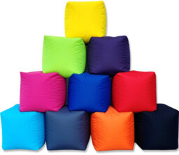 Beautiful Beanbags Beanbag Cube Footstool - Water-Resistant Bean Bag Pouffe For Indoor Or Outdoor Use - Yellow