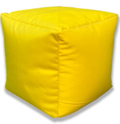 Beautiful Beanbags Beanbag Cube Footstool - Water-Resistant Bean Bag Pouffe For Indoor Or Outdoor Use - Yellow - thumbnail 7