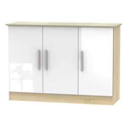 Trent 3 Door Sideboard In White & Bardolino Oak (Ready Assembled) - thumbnail 1