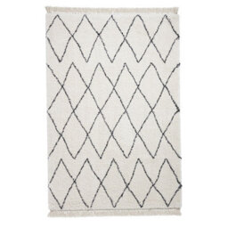 White/black Kilim Modern Chequered Moroccan Shaggy Rug For Living Room Bedroom And Dining Room-120Cm X 170Cm - thumbnail 5