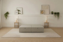 Sloomy Our Ottoman Base Cream Plush With Open End Storage - thumbnail 2
