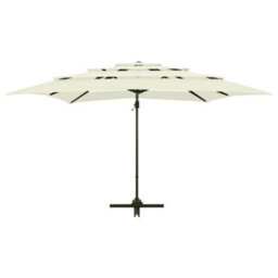 Berkfield Harmful 4-Tier Parasol With Aluminium Pole Sand 250X250 Cm - thumbnail 6