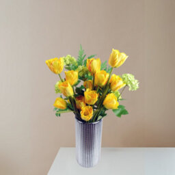 Pegdev - Pdl - Pack Of 6 X 80Cm Artificial Yellow Tulip Stems With Silk Flowers For Home Office Or Wedding Décor - thumbnail 3