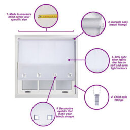 Furnished Daylight Roller Blind With Big Square Eyelets Free Cut Service - Duck Egg (W)180Cm X (L)210Cm - thumbnail 3