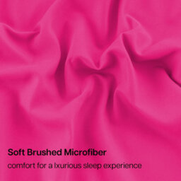 "Ameha Hot Pink Fitted Sheet 40Cm Extra Deep Pocket Elastic Corners Soft Microfiber Fitted Sheet 16"" Super King 180X200Cm" - thumbnail 6