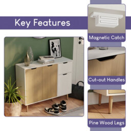 Lassic Vida Designs 3 Door 1 Drawer Sideboard, Oak & White - thumbnail 9