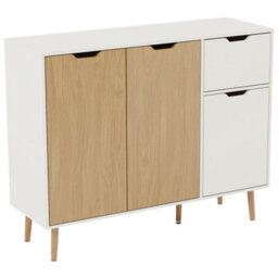 Lassic Vida Designs 3 Door 1 Drawer Sideboard, Oak & White - thumbnail 5