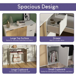 Lassic Vida Designs 3 Door 1 Drawer Sideboard, Oak & White - thumbnail 7