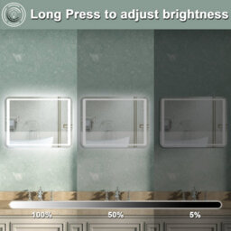 AVER-GROWTH Illuminated Bathroom Mirror With Led Lights Dimmable Demister Pad Touch/wall Switch Vertical/horizontal Wall Mounted 700X500mm - thumbnail 2