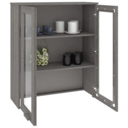 Berkfield Top For Highboard Light Grey 85X35X100 Cm Solid Wood Pine - thumbnail 4