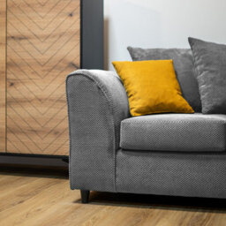 Abakus Direct Jumbo Grid Grey 3 Seater Sofa Plush Comfort With Deeply Padded Cushions - thumbnail 5