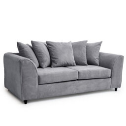 Abakus Direct Jumbo Grid Grey 3 Seater Sofa Plush Comfort With Deeply Padded Cushions - thumbnail 7