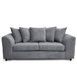 Abakus Direct Jumbo Grid Grey 3 Seater Sofa Plush Comfort With Deeply Padded Cushions - thumbnail 6