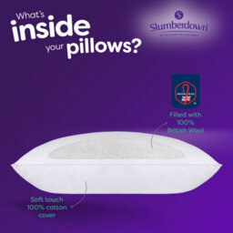 Slumberdown Wool Pillow With 100% Cotton Cover 4 Pack - thumbnail 9