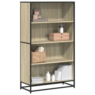 Berkfield Bookcase Sonoma Oak 80.5X35X139 Cm Engineered Wood - image 1