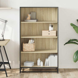 Berkfield Bookcase Sonoma Oak 80.5X35X139 Cm Engineered Wood - thumbnail 3