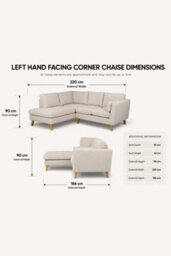 Loft Home Aria Classic Left Hand Facing Corner Chaise - thumbnail 3