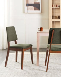 Beliani Set Of 2 Dining Chairs Merrill Wood Dark Green - thumbnail 2